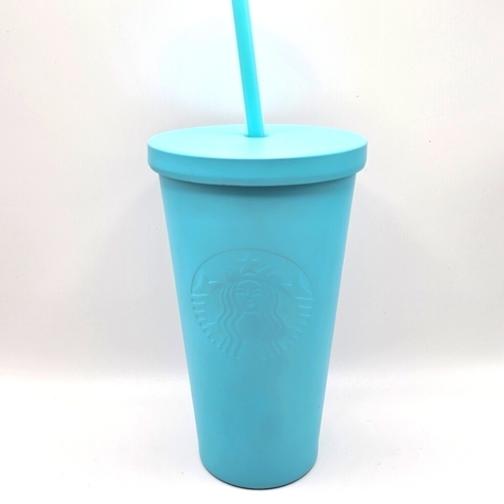 NEW Starbucks Matte Aqua Blue 16 oz Grande 2016 Tumbler Cup